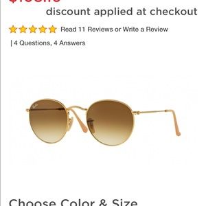 Round brown gradient gold circular ray bans